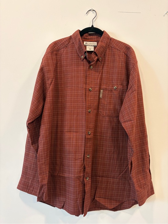 Columbia Sportswear Company Other - Columbia Sportswear Men’s XL Brick Red Plaid 100% Cotton Button Down Shirt NWOT